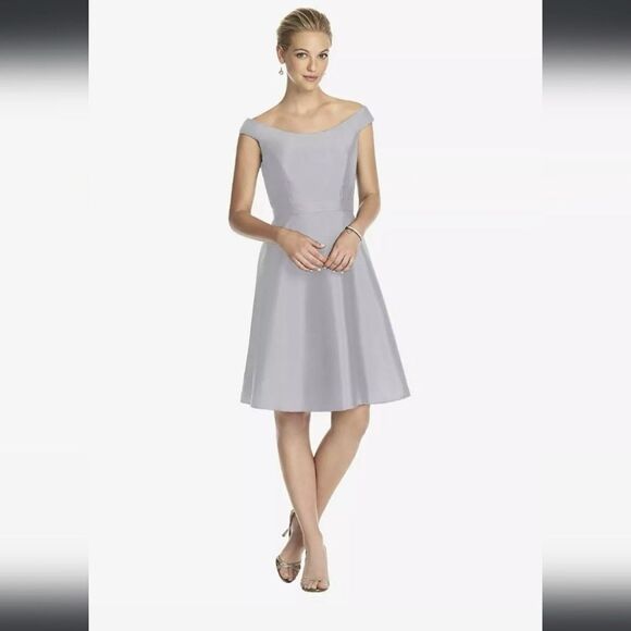 NWT Alfred Sung Twirl‎ Pink Off The Shoulder Cocktail Dress Size 8 - Picture 8 of 9